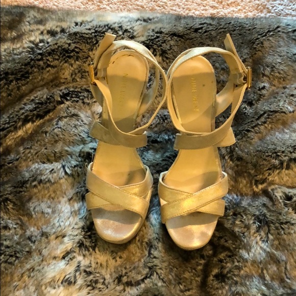 Nine West Shoes - Light Gold Platform Heel
